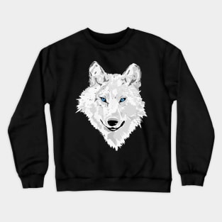 White Wolf With Blue Eyes Crewneck Sweatshirt